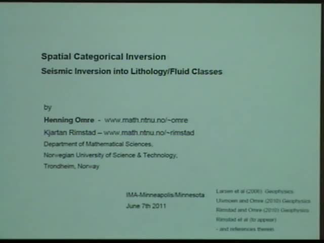Spatial categorical inversion: Seismic inversion into lithology/fluid classes Thumbnail