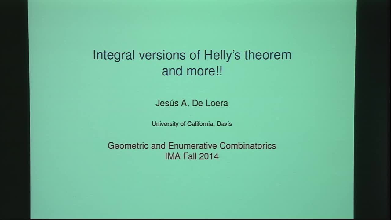 Integral Versions of Helly's Theorem Thumbnail