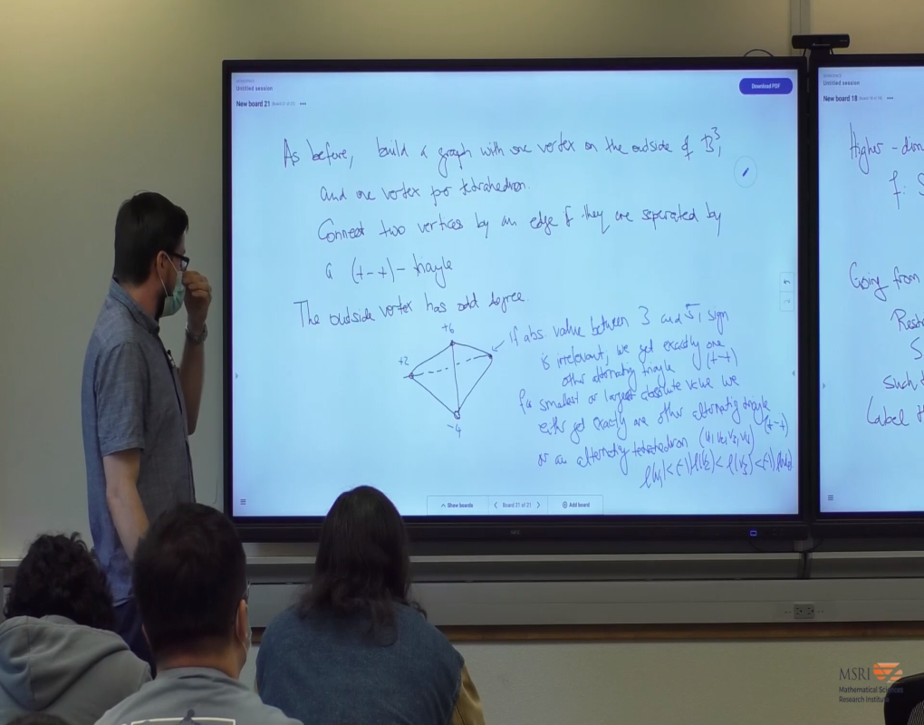 Topological Methods For The Discrete Mathematician: Intersection Patterns in Combinatorics, Geometry, and Topology Pt III Thumbnail