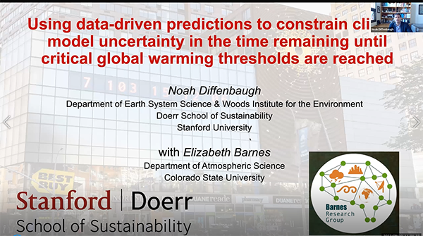 Using data-driven predictions to constrain climate model uncertainty in the time remaining until critical global warming thresholds are reached Thumbnail