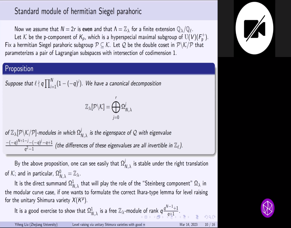 Algebraic Cycles, L-Values, and Euler Systems "Shimura Varieties and L-Functions" Topical Workshop: Level Raising via Unitary Shimura Varieties with Good Reduction and an Ihara Lemma Thumbnail