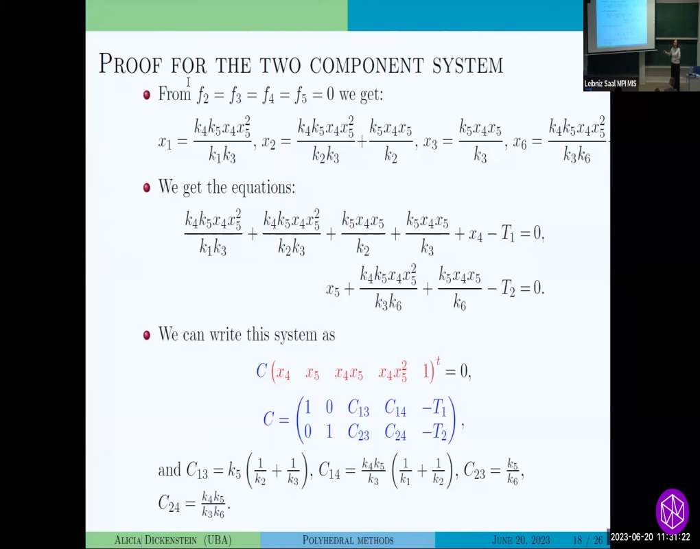 Methods For Biochemical Reaction Networks (Leipzig, Germany) Summer School: "Parameter Regions for Multistationarity: Polytope Approach" Thumbnail