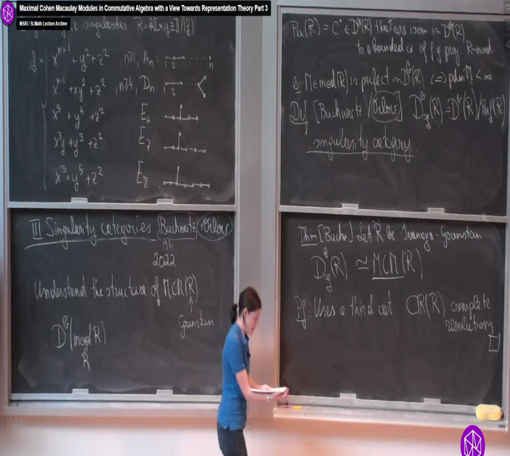 Introductory Workshop: Commutative Algebra: "Maximal Cohen Macaulay Modules in Commutative Algebra with a View Towards Representation Theory-Pt 3" Thumbnail