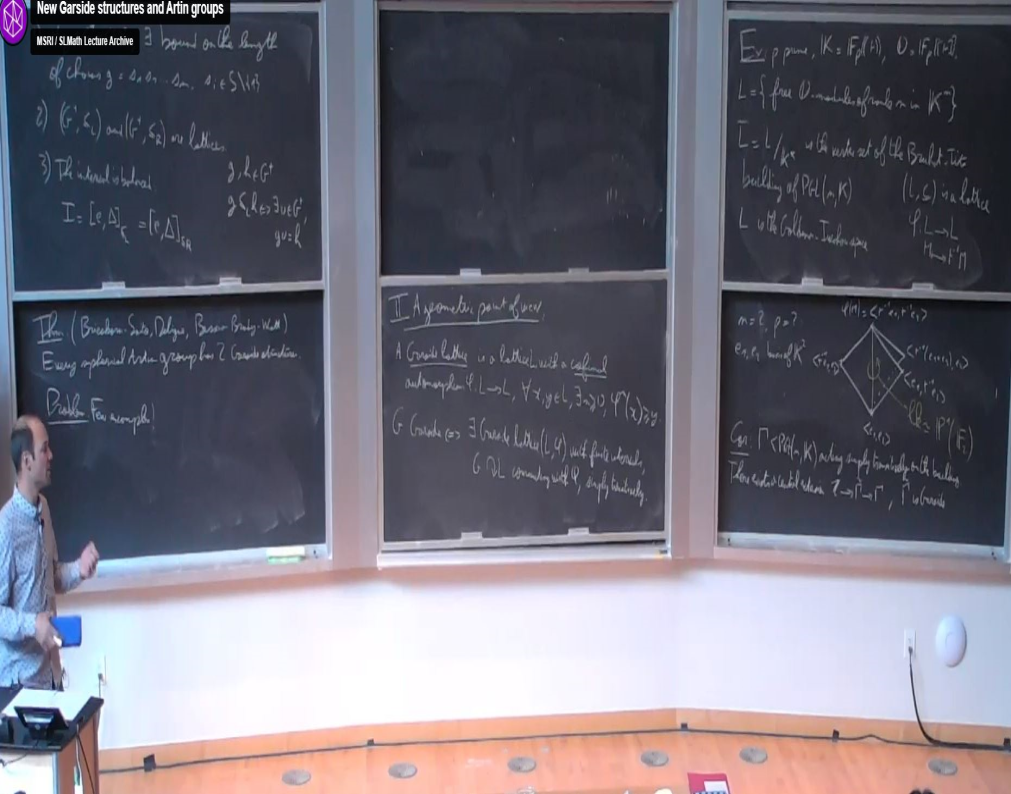 Hot Topics: Artin Groups and Arrangements - Topology, Geometry, and Combinatorics: "New Garside structures and Artin groups" Thumbnail