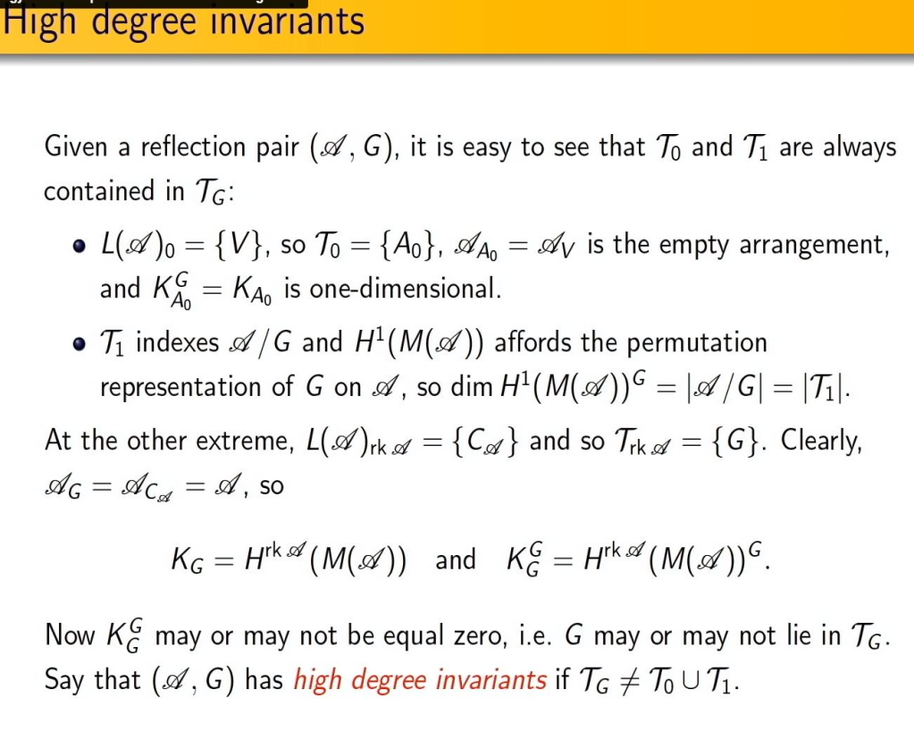 Hot Topics: Artin Groups and Arrangements - Topology, Geometry, and Combinatorics: "Invariants in the cohomology of the complement of a reflection arrangement Thumbnail