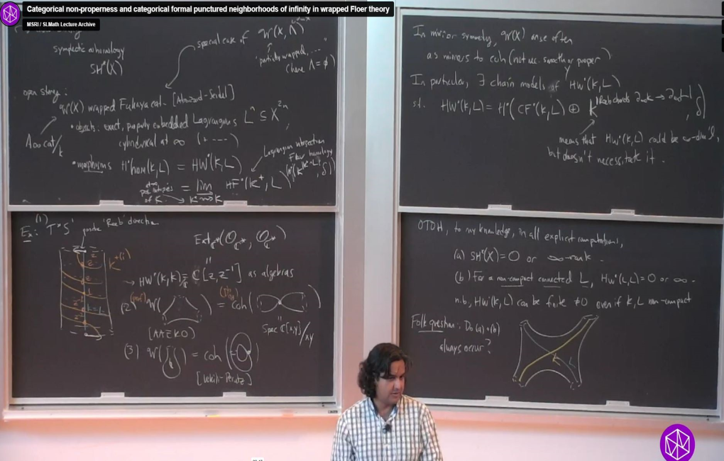 Recent Developments in Noncommutative Algebraic Geometry: "Categorical non-properness and categorical formal punctured neighborhoods of infinity in wrapped Floer theory" Thumbnail