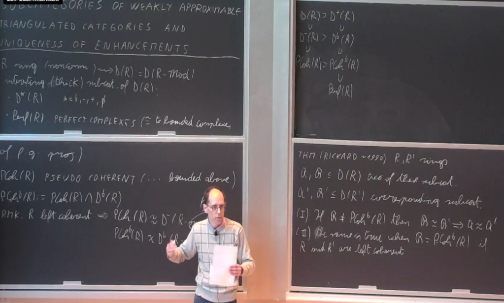Recent Developments in Noncommutative Algebraic Geometry: "Subcategories of weakly approximable triangulated categories and uniqueness of enhancements" Thumbnail
