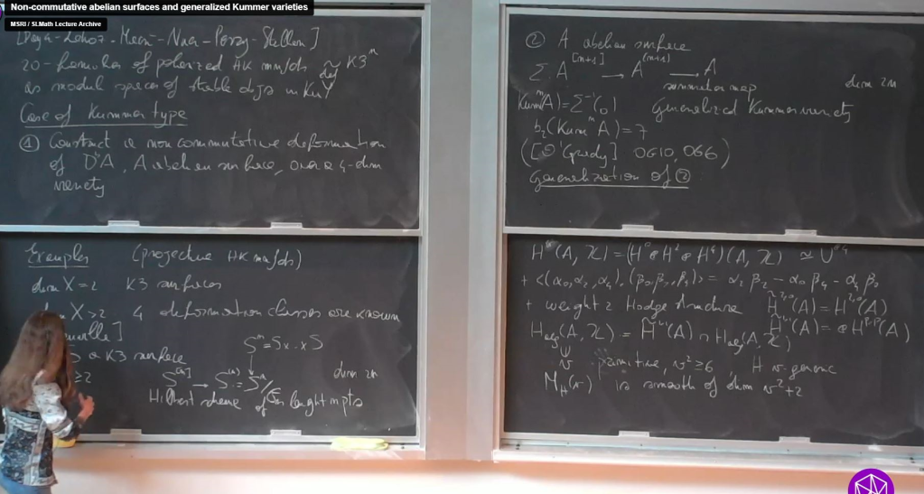 Recent Developments in Noncommutative Algebraic Geometry: "Non-commutative abelian surfaces and generalized Kummer varieties" Thumbnail