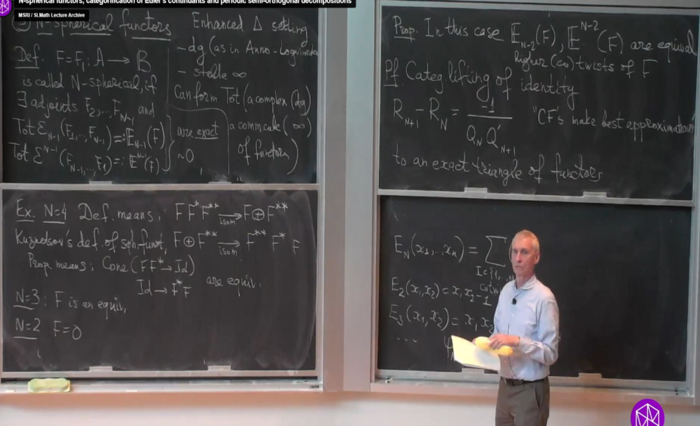 Recent Developments in Noncommutative Algebraic Geometry: "N-spherical functors, categorification of Euler's continuants and periodic semi-orthogonal decompositions" Thumbnail