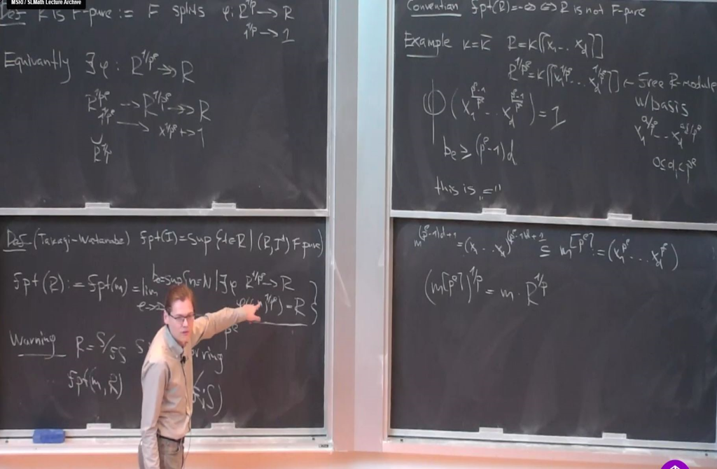 Recent Developments in Commutative Algebra: "F-pure threshold as a measure of singularities" Thumbnail
