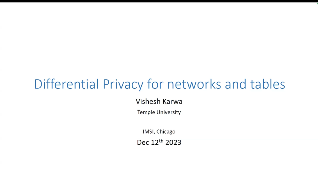 Differential privacy for networks and tables Thumbnail