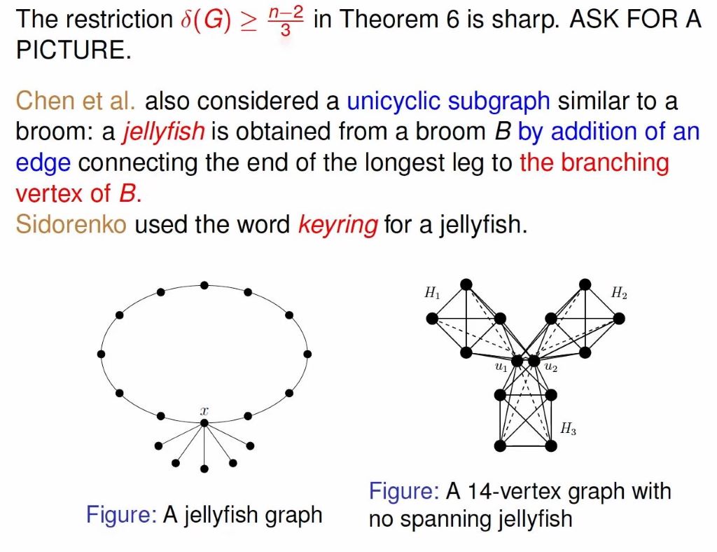 Introductory Workshop - Graph Theory: Extremal, Probabilistic and Structural: Spanning jellyfishes in graphs Thumbnail