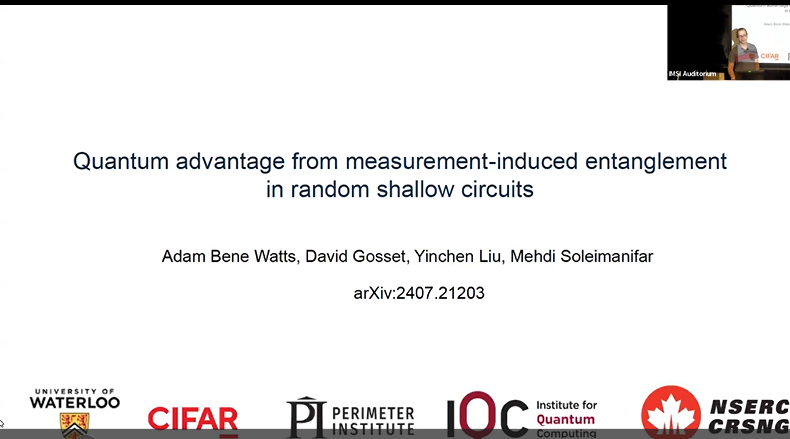 Quantum advantage from measurement-induced entanglement in random shallow circuits Thumbnail