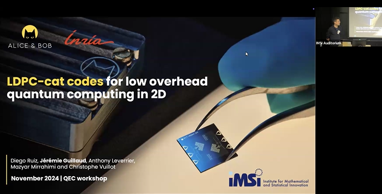 LDPC-cat codes for low overhead quantum computing in 2D. Thumbnail