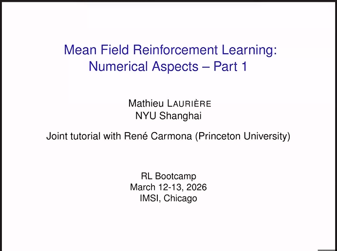 Introduction to Reinforcement Learning Methods for Mean Field Control and Mean Field Games Thumbnail