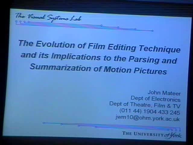 The Evolution of Film Editing Technique and Its Implications to the Parsing and Summarization of Motion Pictures Thumbnail