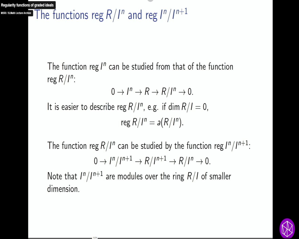 Recent Developments in Commutative Algebra: "Regularity functions of graded ideals" Thumbnail